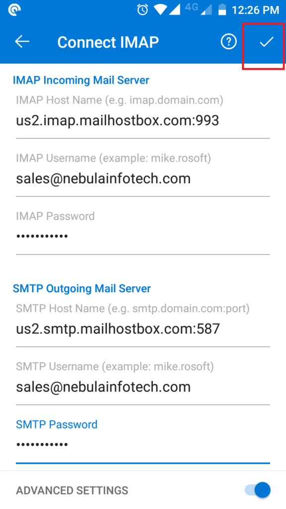 Outlook Mobile Configuration step final