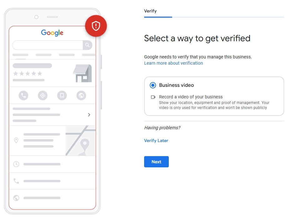 Google local business video verification